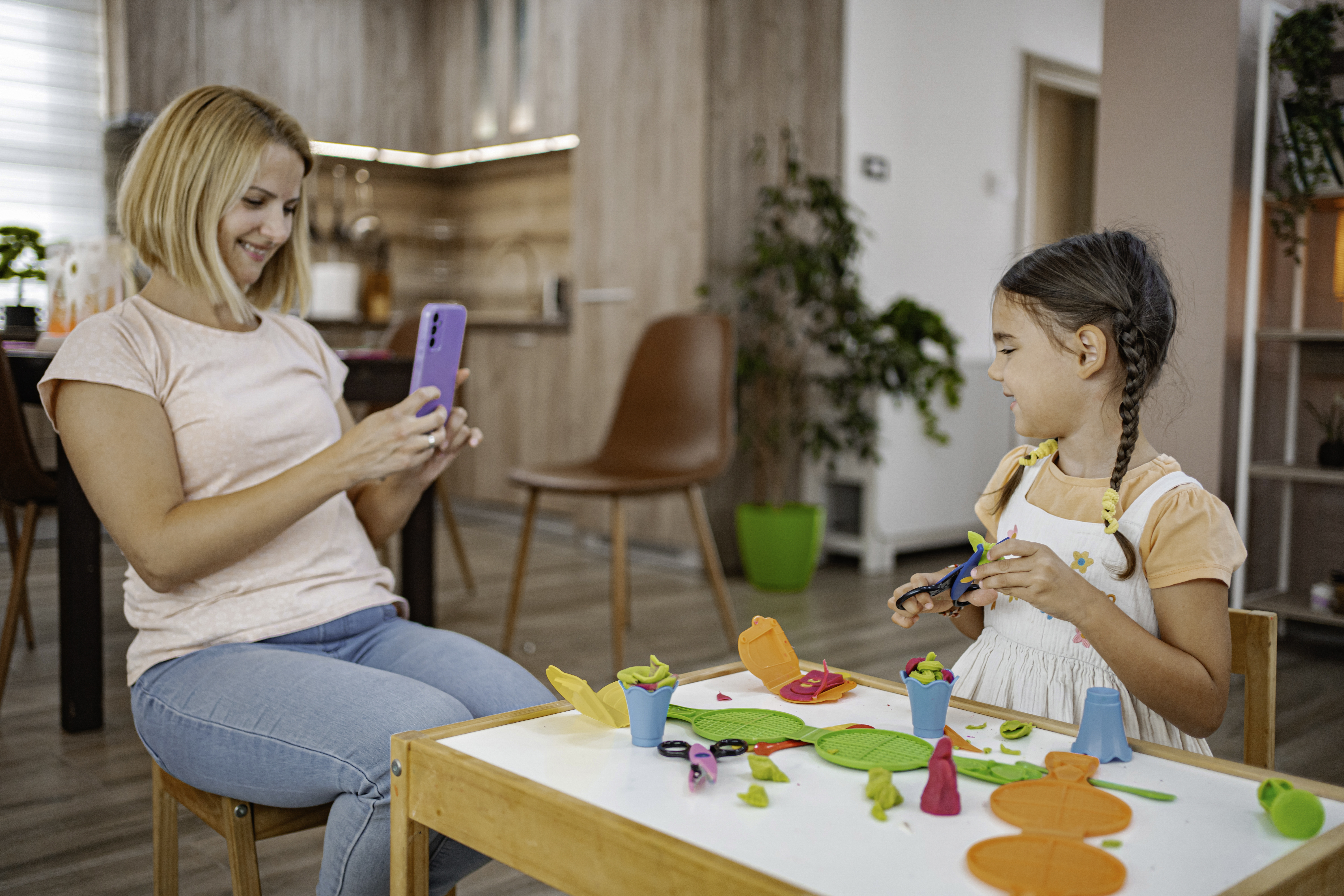 Young girl smiling and looking at the camera